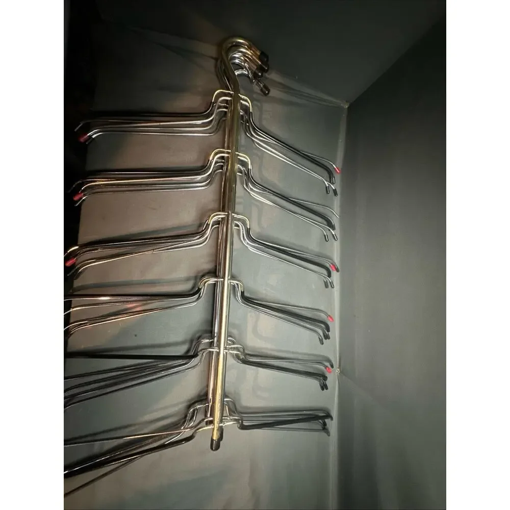 6 Tier Non Slip Hangers Chrome Tree Space Saver Shirts, Dress Set of 5